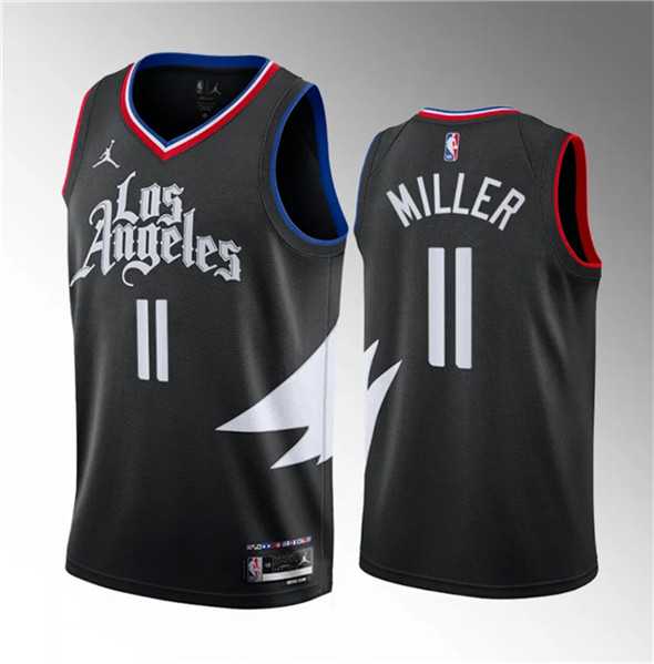 Men%27s Los Angeles Clippers #11 Jordan Miller Black 2023 Draft Statement Edition Stitched Jersey Dzhi